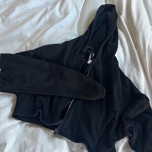 Alo Yoga Cropped Sweatshirt Hoodie Zipup + pockets